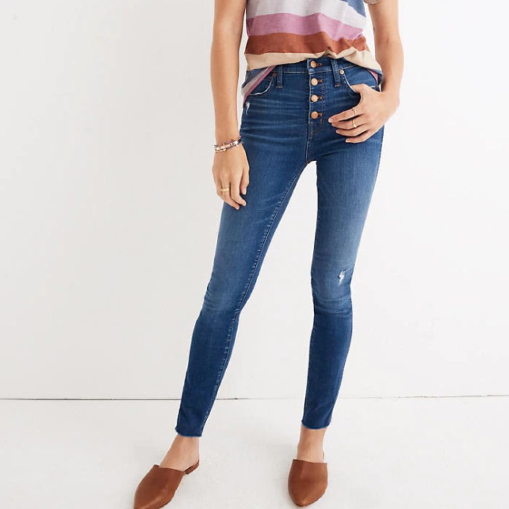 Madewell 10 inch High Rise Skinny - Button Front
